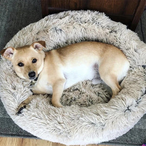 Super Soft Calming Pet Bed- Plush Anti Anxiety Pet Bed - Dog Bed Cat Bed